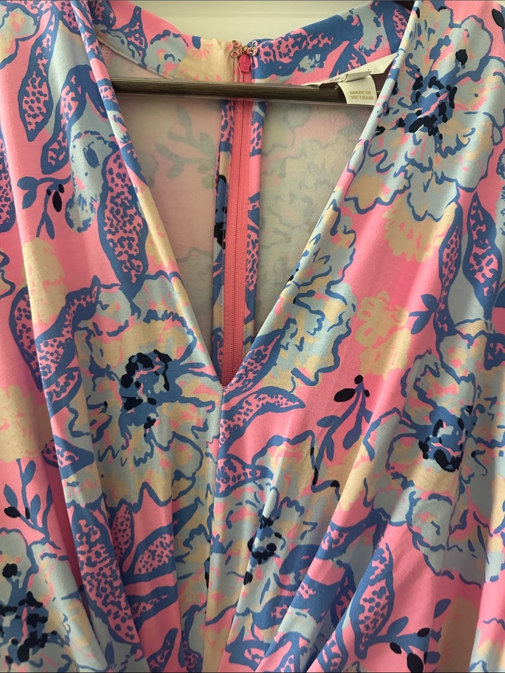 Lilly Pulitzer Blue and Pink Wysteria Maxi Dress. - Picture 4 of 7